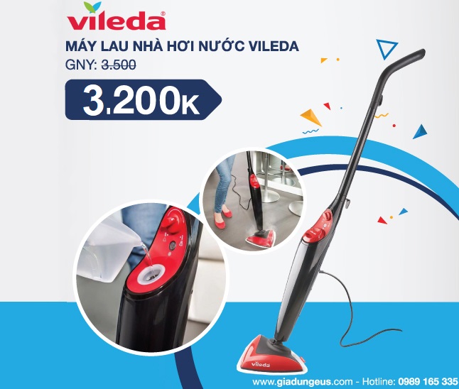 Cây lau nhà hơi nước vileda - sạch nhà, sạch vi khuẩn