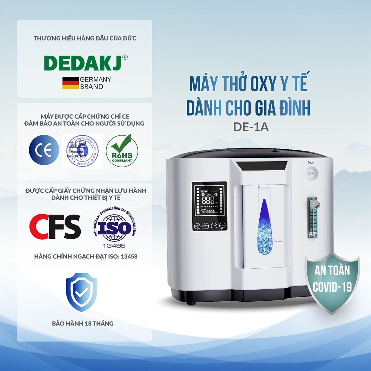 Máy thở Oxy y tế dành cho gia đình Dedakj