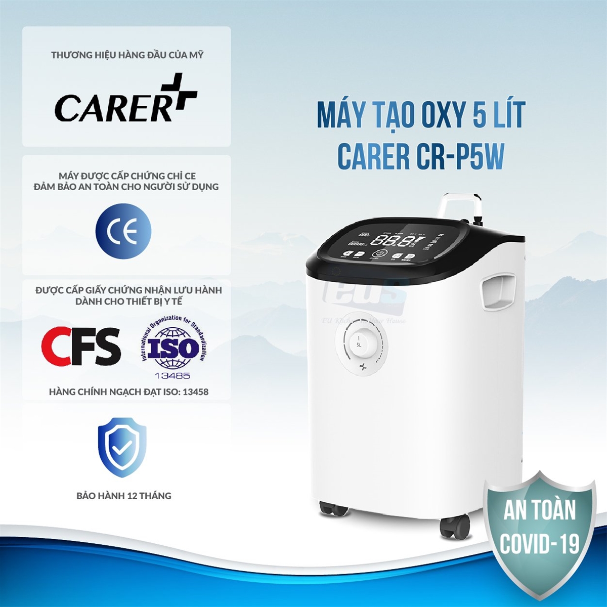 Máy Tập Trung Oxy CARER CR-P5W 5L